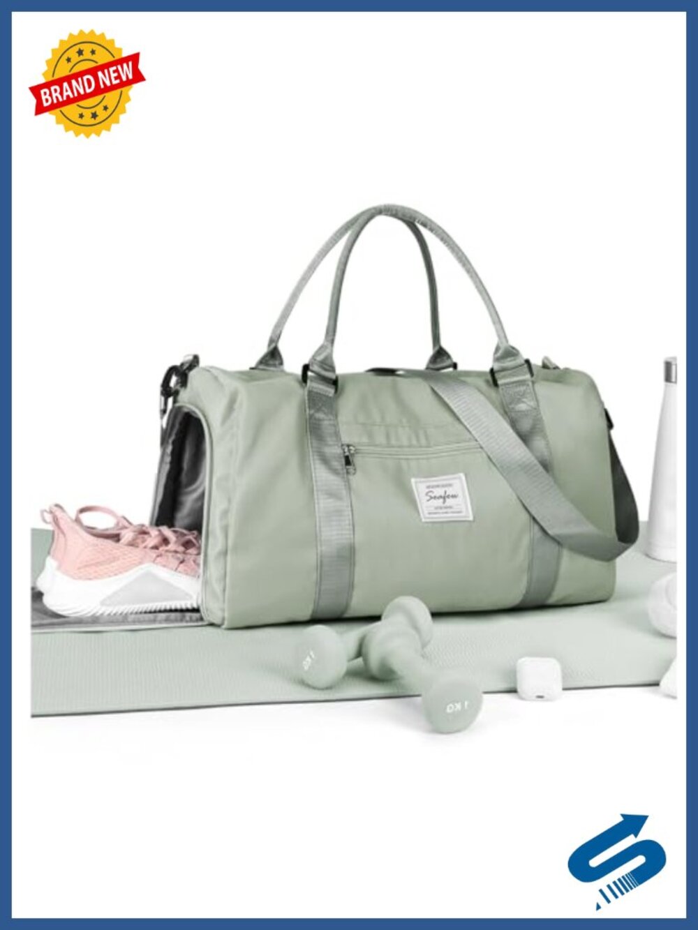 WISEPACK Gym Bag with Shoes Compartment Wet Pocket Travel Duffel Bag Waterproof